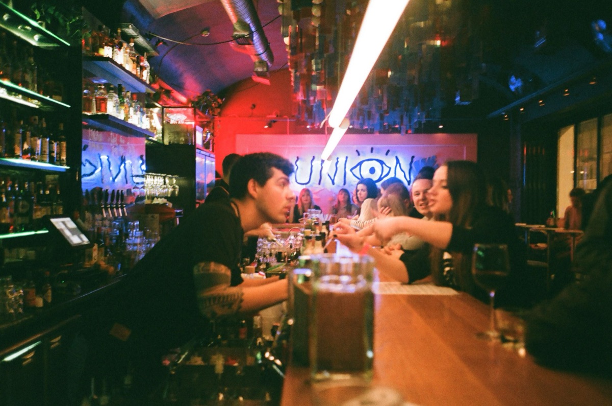 London pub interior with bar and customers