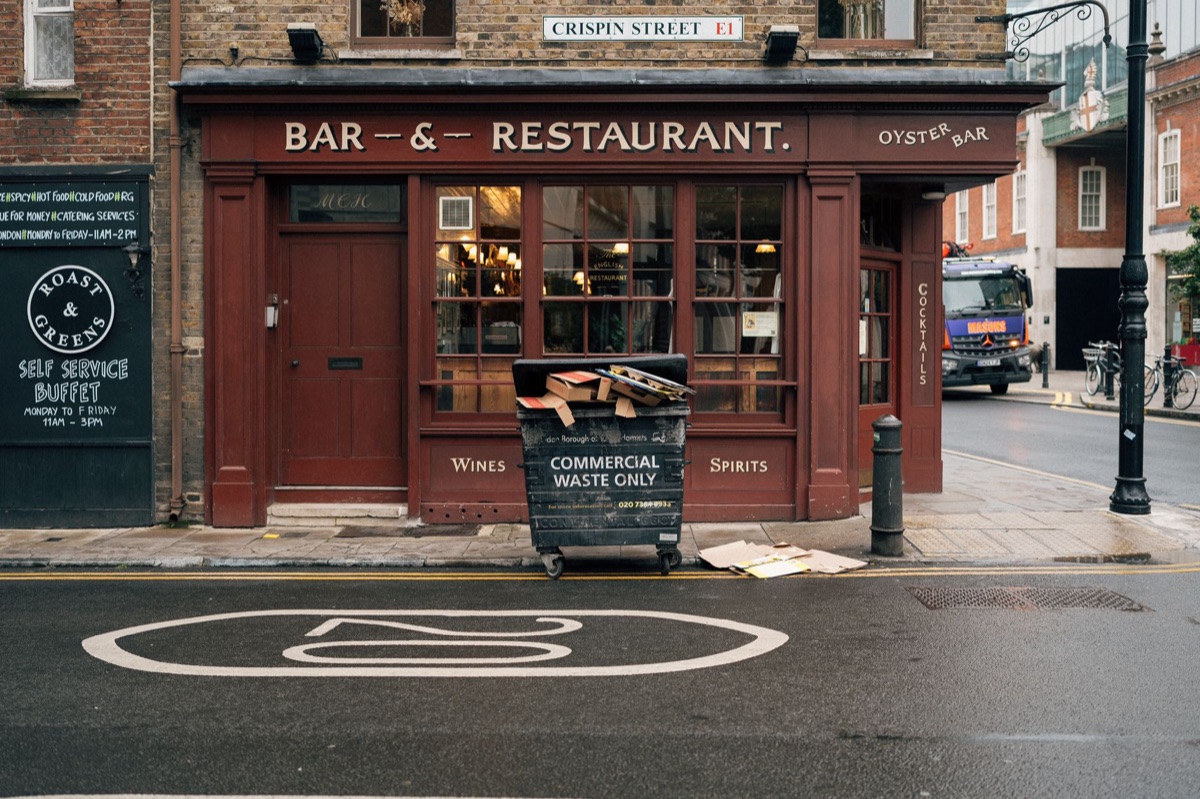 london pub sign with traditional british flag