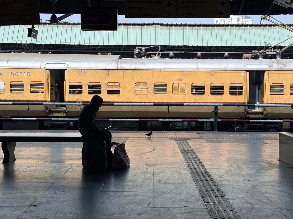 Train station with luggage