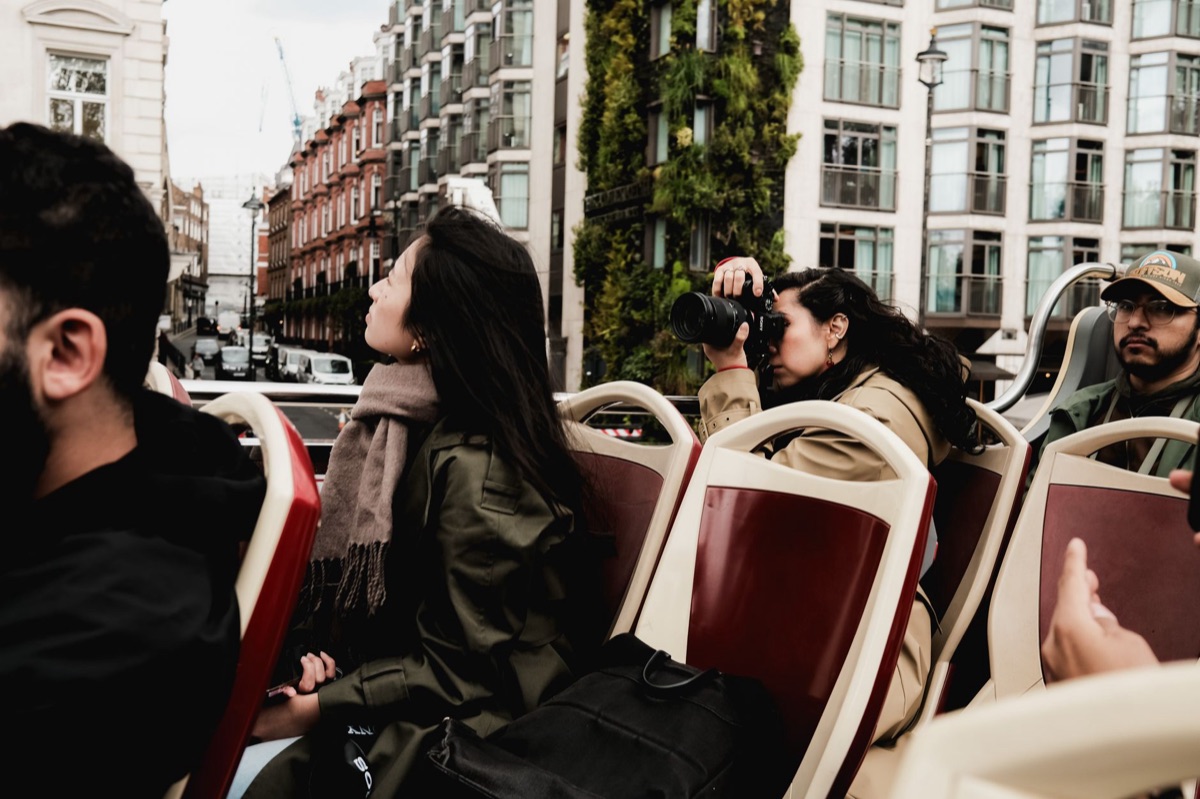 London tour bus with driver