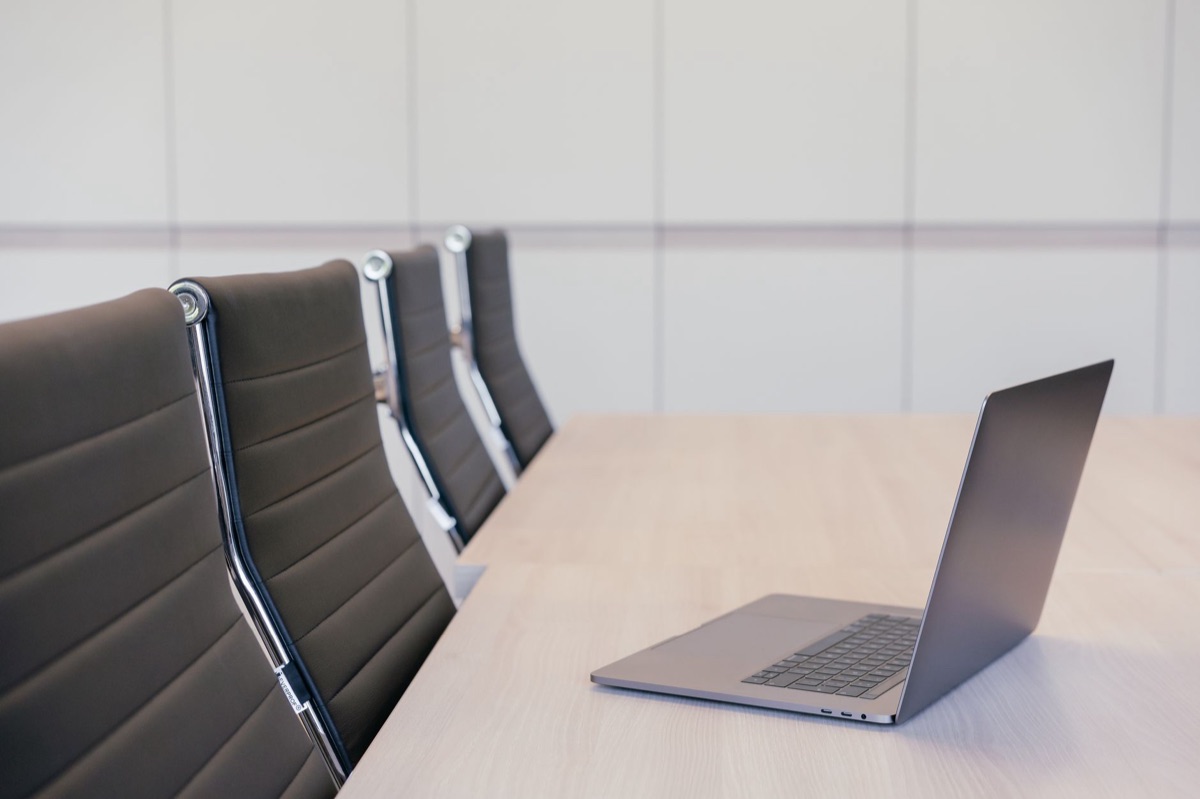 modern office chair and laptop