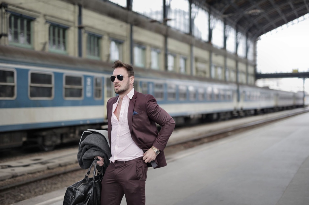 Gare de Paris, train station platform with luggage