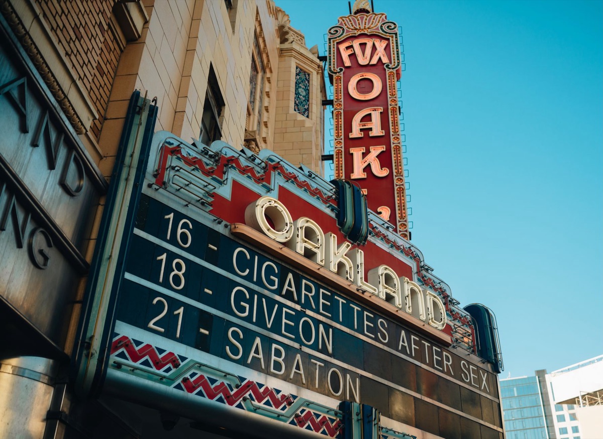 west end theater marquee with glowing sign