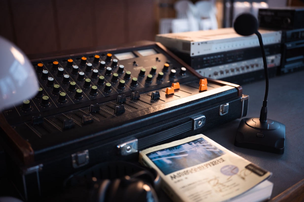 studio with vintage equipment
