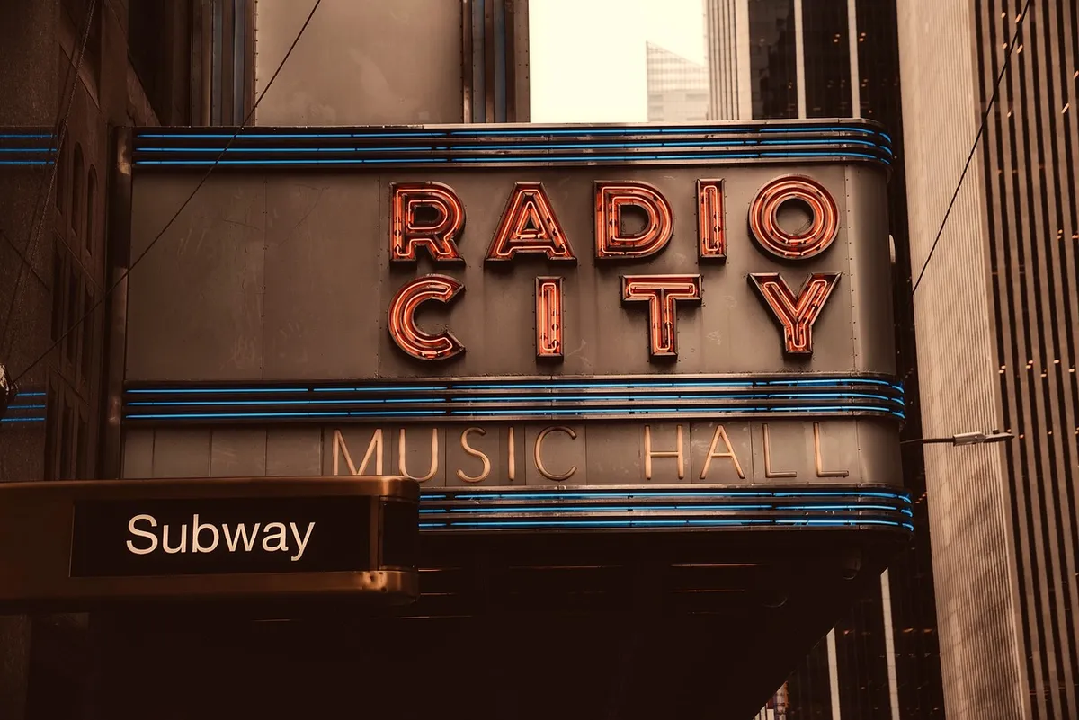 radio city music hall, landmark, historic, sign, famous, new york city, manhattan, buildings, hdr, attractions, tourism, brown music, brown city, brown news, br